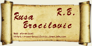 Rusa Broćilović vizit kartica